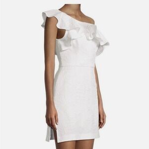 Lilly Pulitzer White Ruffled One-Shoulder Cocktail Dress